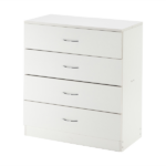 MDF Wood Simple 4-Drawer Dresser White - Image 6