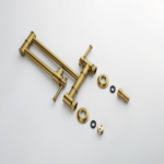 Wall mounted Pot Filler Faucet, Modern Brass Pot Filler Two-Attachment Wall Mount Folding Kitchen Pot Filler Swing Arm - Image 3