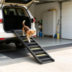 Black Folding Pet Car Ramp – Foldable Dog Ramp for Large Medium Small Dogs
