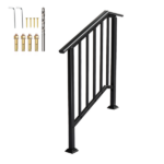 Handrails for Outdoor Steps Fits 2 to 3 Steps - Image 3