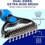 Blue pat your pet hair removal dog brush for hair removal - indoor cats use cat brush, long and short haired dogs use double-sided cat brush for hair removal and beauty tools, skin friendly - Image 3