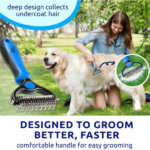 Blue pat your pet hair removal dog brush for hair removal - indoor cats use cat brush, long and short haired dogs use double-sided cat brush for hair removal and beauty tools, skin friendly - Image 6