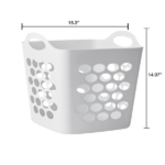 (4 pack)Plastic Laundry Hamper, Flexible Square, Breathable with Handles, White (Shipment from Walmart) - Image 3