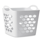 (4 pack)Plastic Laundry Hamper, Flexible Square, Breathable with Handles, White (Shipment from Walmart) - Image 4