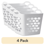 (4 pack)Plastic Laundry Hamper, Flexible Square, Breathable with Handles, White (Shipment from Walmart) - Image 8