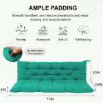 Outdoor Swing Cushions 70 Inch, Waterproof 4" Thick Porch Swing Cushion Replacement with Backrest and Ties, Comfortable 2-3 Seat Pation Swing Pad for Backyard, Garden, Lawn, Outdoor Furniture blue - Image 4