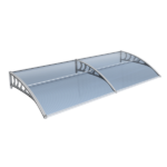Awning for Door Entrance Window, 38x80 Inch Window Canopy Exterior, UV Rain Snow Protection for House Porch Patio Deck, Gray Bracket & Gray Blue Board - Image 2