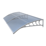 Awning for Door Entrance Window, 38x80 Inch Window Canopy Exterior, UV Rain Snow Protection for House Porch Patio Deck, Gray Bracket & Gray Blue Board - Image 4