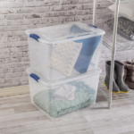 (4 pack) 66 Quart Large Latching Storage Bin, Clear Plastic Storage Container with Latch Lid, Blue (Shipment from Walmart) - Image 7