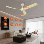 52 Inch Ceiling Fans with Lights Led Remote Control Low Profile Flush Mount for Living Room Bedroom Outdoor Patio,DC Motor,Reversible,Dimmable,Buzzer ON/Off, 3D-I3[Unable ship on weekends, TK/TEMU only for pickup, only TX10643 warehouse supports GOFO] - Image 5