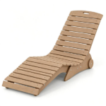 HDPE In-Pool Lounge Chair with Rear Rolling Wheels, 450 LBS Capacity S-Curve Ergonomic Pool Chaise for 5.5"-8.5" Water Depth 304 Stainless Steel Hardware Weather Resistant Sun Shelf Pool Float Seat - Brown - Image 3