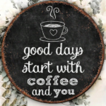 CIFbuy 1pc 8x8in Vintage 2D Flat Round Sign, "A Good Day Starts With" Decorative Plaque, English Quote Wall Art for Cafe Kitchen Restau TikTok, Temu Self-pickup Logistics - Image 4