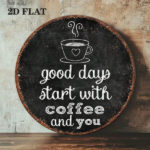 CIFbuy 1pc 8x8in Vintage 2D Flat Round Sign, "A Good Day Starts With" Decorative Plaque, English Quote Wall Art for Cafe Kitchen Restau TikTok, Temu Self-pickup Logistics - Image 6