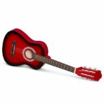 Turn red 30-inch Round Acoustic Guitar with Picks, Strings, Capo, Case, Tuner, and Strap - Image 4