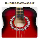 Turn red 30-inch Round Acoustic Guitar with Picks, Strings, Capo, Case, Tuner, and Strap - Image 7