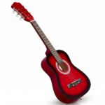 Turn red 30-inch Round Acoustic Guitar with Picks, Strings, Capo, Case, Tuner, and Strap - Image 8