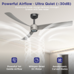 52 Inch Ceiling Fans with Lights Led Remote Control Low Profile Flush Mount for Living Room Bedroom Outdoor Patio,DC Motor,Reversible,Dimmable,Buzzer ON/Off, 3D-I3[Unable ship on weekends, TK/TEMU only for pickup, only TX10643 warehouse supports GOFO] - Image 6