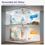 52 Inch Ceiling Fans with Lights Led Remote Control Low Profile Flush Mount for Living Room Bedroom Outdoor Patio,DC Motor,Reversible,Dimmable,Buzzer ON/Off, 3D-I3[Unable ship on weekends, TK/TEMU only for pickup, only TX10643 warehouse supports GOFO] - Image 7