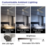 52 Inch Ceiling Fans with Lights Led Remote Control Low Profile Flush Mount for Living Room Bedroom Outdoor Patio,DC Motor,Reversible,Dimmable,Buzzer ON/Off, 3D-I3[Unable ship on weekends, TK/TEMU only for pickup, only TX10643 warehouse supports GOFO] - Image 8
