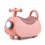Toddler Smooth Gliding Scoot Car with T-Shaped Handlebar & Comfort Seat, 2 Universal + 2 Directional Wheels Indoor Outdoor Ride-On Toy Gift - Pink - Image 5
