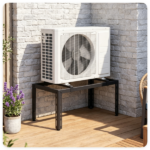 Adjustable Mini Split Ground Stand, 400 lbs Heavy Duty AC Condenser Stand for 9000–36000 BTU Ductless Heat Pump, Anti-Vibration Outdoor Support Bracket - Black - Image 7