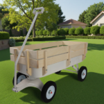 Outdoor carriage, all terrains, wooden railings, solid tires, garden carriage,Load-bearing capacity: 176LBS - Image 6
