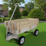 Outdoor carriage, all terrains, wooden railings, solid tires, garden carriage,Load-bearing capacity: 176LBS - Image 7