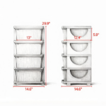 Green 4 Tier Kids Storage Cabinet – 4 Drawers Toy Organizer, for Bedroom, Nursery, Living Room, Universal for Boys Girls - Image 4
