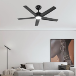 44 inch Ceiling Fans with Lights, Large Air Volume Ceiling Fans with Reversible Quiet DC Motor and Remote, 5D-W5[Unable ship on weekends, TK/TEMU only for pickup, only TX10643 warehouse supports GOFO] - Image 4