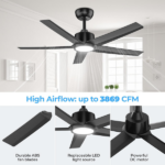 44 inch Ceiling Fans with Lights, Large Air Volume Ceiling Fans with Reversible Quiet DC Motor and Remote, 5D-W5[Unable ship on weekends, TK/TEMU only for pickup, only TX10643 warehouse supports GOFO] - Image 8