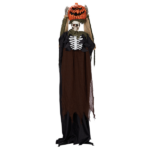 Replace 17741135 5.6ft Halloween Decorations Outdoor Life Size Animatronics Ghost with Pumpkin Head, Sound-Actived Party Decor with Creepy Sound , Scary Haunted House Props for Garden Yard Lawn - Image 2