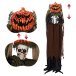 Replace 17741135 5.6ft Halloween Decorations Outdoor Life Size Animatronics Ghost with Pumpkin Head, Sound-Actived Party Decor with Creepy Sound , Scary Haunted House Props for Garden Yard Lawn - Image 3