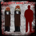 Replace 17741135 5.6ft Halloween Decorations Outdoor Life Size Animatronics Ghost with Pumpkin Head, Sound-Actived Party Decor with Creepy Sound , Scary Haunted House Props for Garden Yard Lawn - Image 4