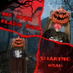 Replace 17741135 5.6ft Halloween Decorations Outdoor Life Size Animatronics Ghost with Pumpkin Head, Sound-Actived Party Decor with Creepy Sound , Scary Haunted House Props for Garden Yard Lawn - Image 8