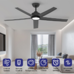 52 inch Ceiling Fans with Lights, Large Air Volume Ceiling Fans with Reversible Quiet DC Motor and Remote, 5D-W5, 5X-W5[Unable ship on weekends, TK/TEMU only for pickup, only TX10643 warehouse supports GOFO] - Image 6