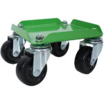Snowmobile Dolly Heavy Duty Carries up to 1500lbs V-Slide with 2.5" Swivel Casters Rubber Pad Protecting Skis and 2 Pairs of Heavy Duty Straps Firmly Attaching on Skis, GREEN COLOR - Image 4