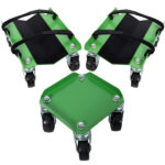 Snowmobile Dolly Heavy Duty Carries up to 1500lbs V-Slide with 2.5" Swivel Casters Rubber Pad Protecting Skis and 2 Pairs of Heavy Duty Straps Firmly Attaching on Skis, GREEN COLOR - Image 8