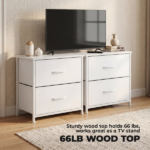 2/4-Drawer Dresser with Metal Frame & Wood Top, Fabric Storage Organizer, White - Image 5