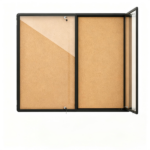 Outdoor Lockable Cork Bulletin Board, Aluminum Framed Enclosed Notice Display Case with Shatterproof PET Doors for School Office Community Wall Mount - Image 5