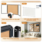 Outdoor Lockable Cork Bulletin Board, Aluminum Framed Enclosed Notice Display Case with Shatterproof PET Doors for School Office Community Wall Mount - Image 6