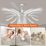 52 Inch Ceiling Fans with Lights Led Remote Control Low Profile Flush Mount for Living Room Bedroom Outdoor Patio,DC Motor,Reversible,Dimmable,Buzzer ON/Off, 3D-I3[Unable ship on weekends, TK/TEMU only for pickup, only TX10643 warehouse supports GOFO] - Image 5