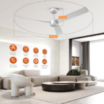 52 Inch Ceiling Fans with Lights Led Remote Control Low Profile Flush Mount for Living Room Bedroom Outdoor Patio,DC Motor,Reversible,Dimmable,Buzzer ON/Off, 3D-I3[Unable ship on weekends, TK/TEMU only for pickup, only TX10643 warehouse supports GOFO] - Image 7