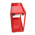 Tool Cart on Wheels, Heavy Duty Steel Utility Cart w/Lockable Wheels, 400 LBS Capacity Industrial Service Cart for Garage, Warehouse, Workshop (Two-layer Bright Red) - Image 3