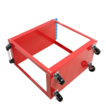 Tool Cart on Wheels, Heavy Duty Steel Utility Cart w/Lockable Wheels, 400 LBS Capacity Industrial Service Cart for Garage, Warehouse, Workshop (Two-layer Bright Red) - Image 4