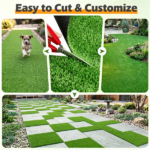 10 x 6.5 ft Green PP Artificial Turf Roll 0.3 " , Weather & Fade Resistant Low Grass Carpet for Pets, Kids Playground, Balcony and Commercial Use - Image 3