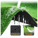 10 x 6.5 ft Green PP Artificial Turf Roll 0.3 " , Weather & Fade Resistant Low Grass Carpet for Pets, Kids Playground, Balcony and Commercial Use - Image 5