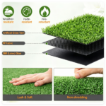 10 x 6.5 ft Green PP Artificial Turf Roll 0.3 " , Weather & Fade Resistant Low Grass Carpet for Pets, Kids Playground, Balcony and Commercial Use - Image 7
