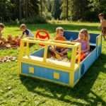 Fire Truck Themed Wooden Sandbox for 2 Kids, Fir Wood Play Sand Table with PP Liner & Bench, Outdoor Sensory Play Toy for Toddlers 18+ Months - Image 5
