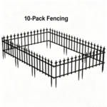 Black Foldable Garden Border Fence, 10 Pack No Dig Animal Barrier, Decorative Metal Fencing for Lawn Pathway Outdoor Landscaping - Image 2
