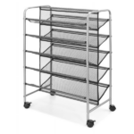 30-Pair 5-Tier Metal Mesh Shoe Rack Organizer, Black - Image 2
